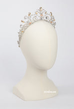 Load image into Gallery viewer, SILVER CROWN WITH PEACH STONES