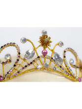 Load image into Gallery viewer, GOLD CROWN WITH METAL FLOWERS
