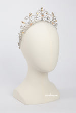 Load image into Gallery viewer, SILVER CROWN WITH PEACH STONES
