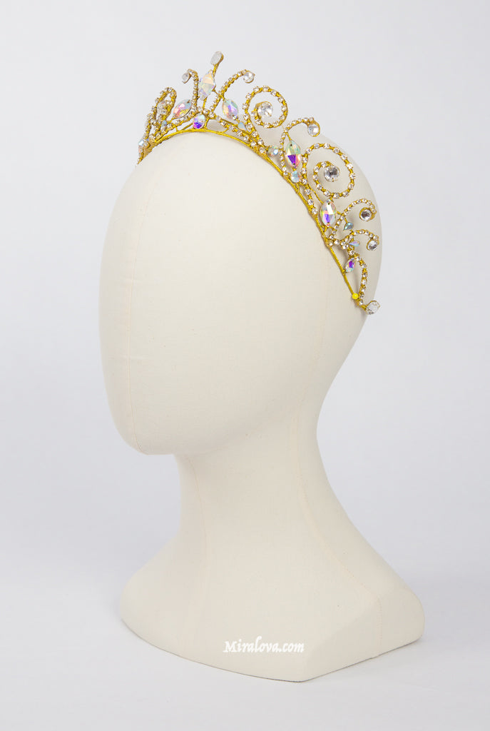 GOLD CROWN WITH IRIDESCENT STONES