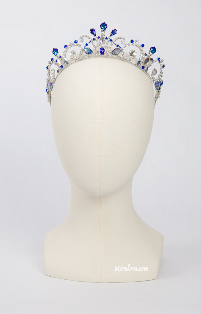 SILVER CROWN WITH BLUE STONES